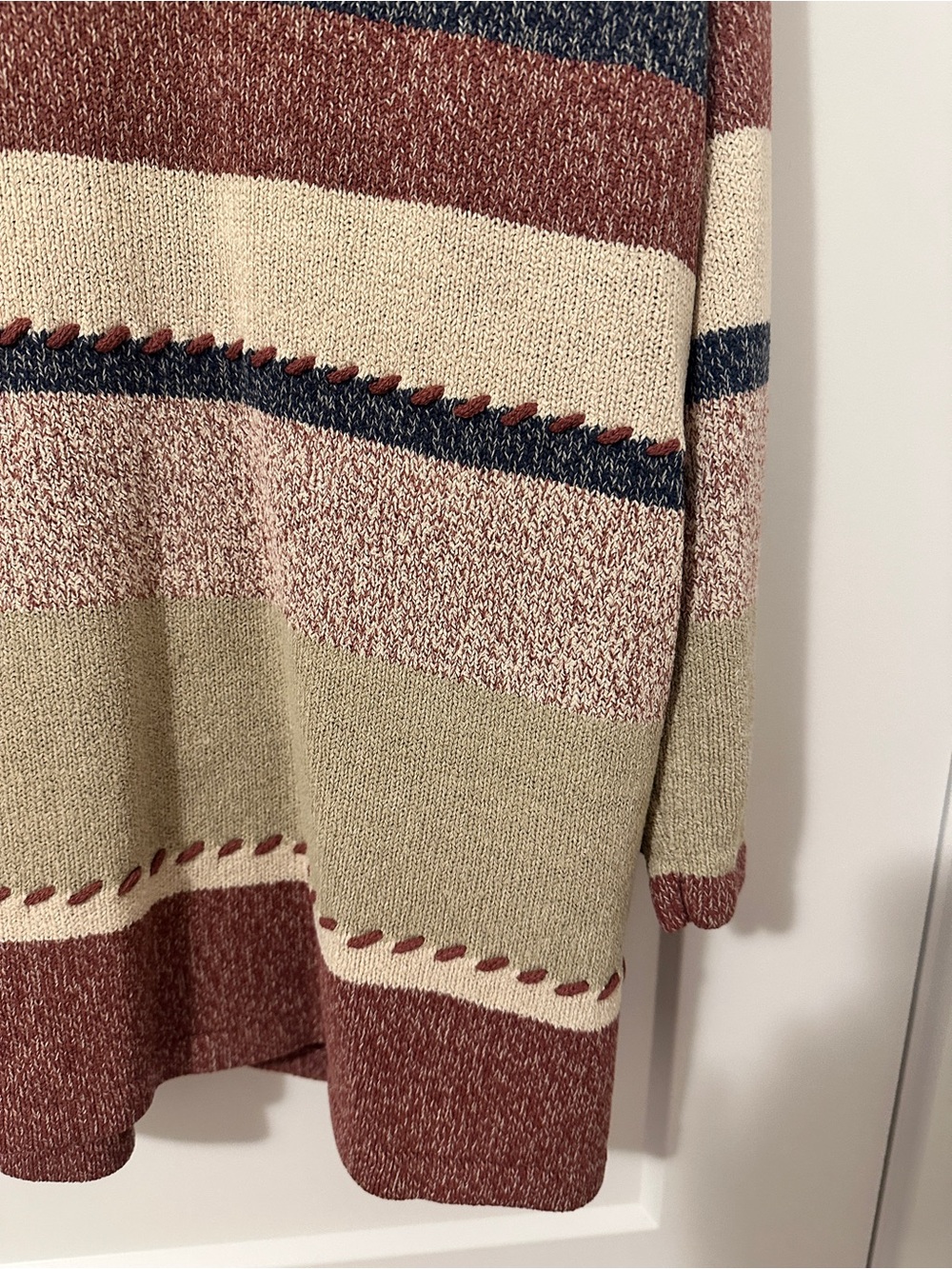Vintage Alia Sport 3/4 Sleeve Striped Sweater Size Large Women’s - Picture 4 of 11